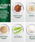 Nature'S Nutrition Premium Vegan Protein Powder Creamy Chocolate Fudge - 19g & 100% Plant Based Protein & Fast Absorbing Premier Isolate for Smoothies & Shakes - Non Dairy Non Whey Soy & Gluten - 30 Servings
