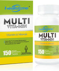 Adult Multivitamin/Multimineral For Immune Health, Dietary Supplement For Energy, Brain, Eye Health With Vitamin A, C, D3, E, Calcium & More, Gluten Free, 75-Days Supply, 150 Tablets