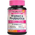NewRhythm Women's Probiotics Organic Cranberry for Women's Vaginal Health 50 Billion CFU 18 Strains Probiotics and Prebiotics Support Digestive Health 60 Vegan Capsules