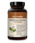 Naturewise Ashwagandha For Stress | Calming Ksm-66 Herbal Supplement Extract + Gaba, L-Theanine, Rhodiola Rosea, Light Brown, 60