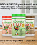 Greens First Chocolate Superfoods Extracts Concentrates Nutrient Rich Antioxidant Power of 15 Servings of Fruits 14.37 Ounce 30 Servings