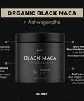 Terra ELMNT 40,000mg 40x Strength Organic Black Maca Root with Ashwagandha - Highest Potency Black Maca Root Capsules for Men - 100% Pure Maca Peruana Powder Organic, Gelatinized, Non-GMO - 60 Pills