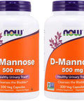Now D-Mannose 500mg, 300 Capsules (Pack of 2) - Vegan, Non-GMO