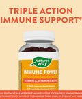 Nature'S Way Immune Power, Triple Action Immune Support Blend*, Vitamins C And D, Zinc, Strawberry-Orange Flavored, 90 Gummies