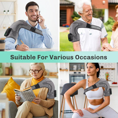 Democe Cordless Heated Shoulder Wrap Shoulder Massager For Men Women Heating Shoulder Brace Heating Pad 3 Heating Settings And Vibrations