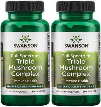 Swanson Full Spectrum Triple Mushroom Complex 60 Capsules (2 Pack)