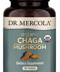 Dr. Mercola Organic Chaga Mushroom Dietary Supplement, 30 Servings (30 Tablets),Non GMO, Gluten , Soy , USDA Organic