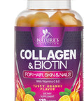 Collagen Gummies With 2500Mcg Biotin, Vitamin C & Zinc - Hydrolyzed Collagen Peptide Type 1 & 3 Supplement - Advanced Hair, Skin & Nail Growth Support For Women & Men, Gluten Free, Non-Gmo - 120 Count
