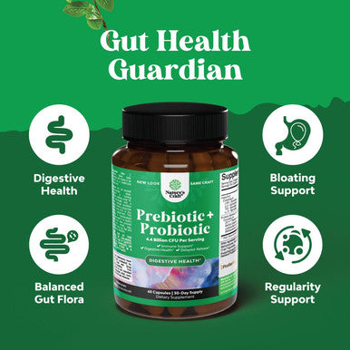 Natures Craft Prebiotics and Probiotics Gut Health Supplement - Super Potent Digestive Health Acidophilus Probiotic Capsules with Men and Womens Probiotics and Prebiotics for Colon Digestive Support and Immunity