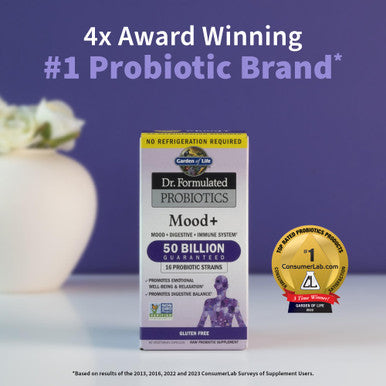 Garden of Life Dr. Formulated Probiotics Mood+ Acidophilus Probiotic Supplement - Promotes Emotional Well-Being & Dr. Formulated Women'S Probiotics Once Daily 16 Strains 50 Billion 30 Capsules