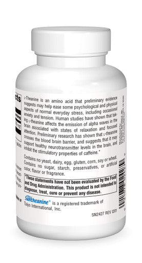 SOURCE S Serene Science L-Theanine 200 Mg Capsule, 120 Count