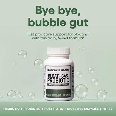 Physician'S Choice Bloat & Gas Probiotic 5-in-1 Proactive Support + Daily Digestion & Gut Health - Herbals Digestive Enzymes Post & Prebiotics - Gas Relief for Adults - Women & Men - 45ct 2-Pack