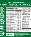 Zazzee Extra Strength Prenatal Multi Complex, 120 Vegan Capsules, Enhanced With Mk7, 10 Billion Cfu 13-Strain Probiotic Blend
