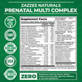 Zazzee Extra Strength Prenatal Multi Complex, 120 Vegan Capsules, Enhanced With Mk7, 10 Billion Cfu 13-Strain Probiotic Blend