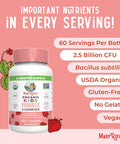 Maryruth Organics Multivitamin and Probiotic Gummies (Strawberry) for Kids | Clean Label Project Verified | Vitamins for Gut Health Immunity & Overall Wellness | Vegan Non-GMO Gluten