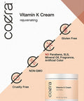 Vitamin K Cream 4 oz Premium Formula for Bruises Spider Veins Dark Circles Broken Capillaries Eyes and Face Paraben and SLS Free by Coera