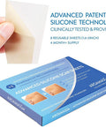 Aroamas Scar Silicone Scar Tape Softens and Flattens Scars From Surgery, Injury, Burns, C-Section, Scratch Marks Reusable Medical-Grade Silicone Scar Sheets For All Skin Types 3"X1.57", 8 Sheets