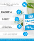 Supersmart LErgothioneine 5 mg Per Day Anti Inflammatory Antioxidant Supplement Immune Support Protect Mitochondria NonGMO 30 Vegetarian Capsules