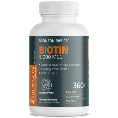 Bronson Biotin 5 000 Mcg High Potency Beauty 360 Tablets