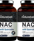 2 Pack NAcetylCysteine NAC 1200mg Per Serving 200 Capsules NAC 600mg with Quercetin Per Capsule Double Strength NAC Supplements Support Liver Lung Health NonGMO No Gluten