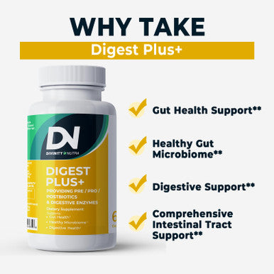 4-in-1 Prebiotic Probiotic & Postbiotic for Women & Men Complete Gut & Digestive Support Supplement Pre Post Probiotics & Digestive Enzymes 60 Capsules,Made in USA