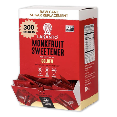 Lakanto Classic Monk Fruit Sweetener with Erythritol Sweetener Packets - White Sugar Replacement, Zero Net Carbs, Calories, Sweeten on the Go, Coffee, Lemonade, Tea, Desserts - Classic (3g - 30 Count)