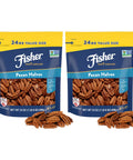 Fisher Chef's Naturals Pecan Halves 24 oz Resealable Bag, Unsalted Raw Nuts for Cooking, Baking & Snacking, Healthy Snacks for Adults, Vegan Protein, Keto Snack, Gluten Free Raw Pecans Halves