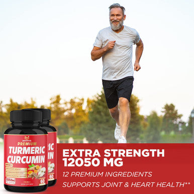 2 Packs Premium Turmeric Curcumin Supplement 12050mg with Ginger Apple Cider Vinegar Black Pepper 95 Curcuminoids Joint Supplement Antioxidant Tumeric Supplements Capsules