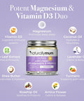 Naturallymum NaturallyMum - Calm Cream with Magnesium and Vitamin D3 [120ml] - Magnesium and Vitamin D Lotion - Magnesium D3 Cream - Calming Cream Magnesium and Vitamin D - Turmeric & Arnica Cream - Lavender