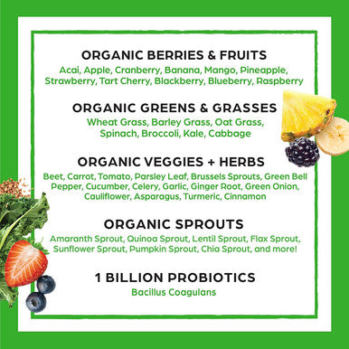 Orgain Organic Green Superfoods Powder Original Antioxidants 1 Billion Probiotics Vegan Dairy Gluten Kosher NonGMO 0.62 Pound Packaging May Vary
