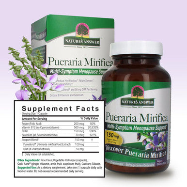 Nature'S Answer Pueraria Mirifica 60 Capsules - Menopause Relief Female Wellness Support Wellness Products Womens Health Gluten Vegan Artificial Made in USA