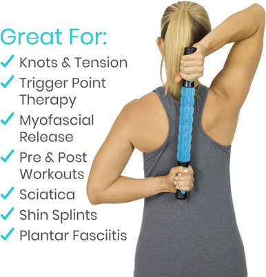 Vive Massage Stick Roller For Muscle, Back, Legs - Deep Tissue Body Fascia Massager For Hamstring, Calf, Neck Pain, Trigger Point, Exercise -Rolling Relief Tool For Physical Therapy, Recovery