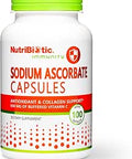 NutriBiotic Sodium Ascorbate Buffered Vitamin C Capsules Vegan NonAcidic and Easier on Digestion Than Ascorbic Acid Essential Immune Support and Antioxidant Supplement Gluten and GMO 100 Ct