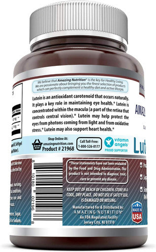 Amazing Nutrition Formulas Lutein 40 mg with Zeaxanthin 1600 mcg | Softgels Supplement | Non-GMO | Gluten | Made in USA (40 mg 60 Count)