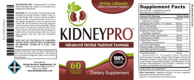 Elevate Recovery Supplements Kidney-Pro (All-In-1) With 21 Kidney Health Supplements In 1 Formula Including Cranberry Extract - Total Kidney Support Supplement - Kidney Cleanse Detox - Easy To Swallow - 60 Veggie Capsules