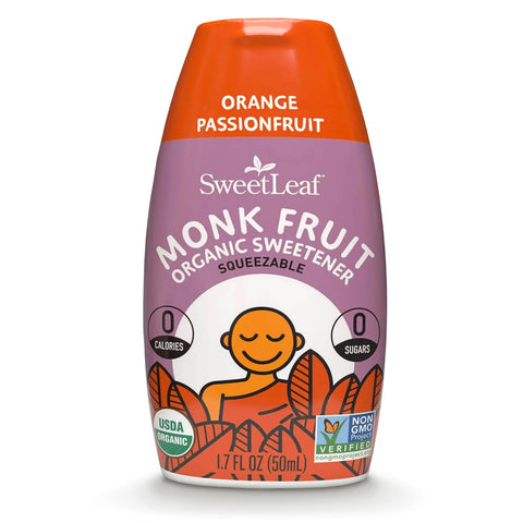 SweetLeaf Organic Monk Fruit Liquid Orange Passionfruit Flavored Sweetener, 2 Oz