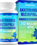 Akkermansia Probiotic, Akkermansia Muciniphila, Glp-1, Live Strain Probiotics For Women & Men, Glp-1 Supplement For Gut Health, Digestive, Metabolic, Immune, With Chromium, Green Tea Leaf, 60 Capsule
