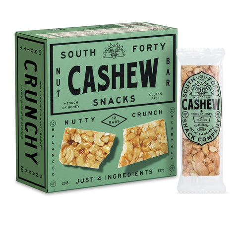 South 40 Snacks, Bar Cashew Caddy, 1.4 Ounce, 12 Pack