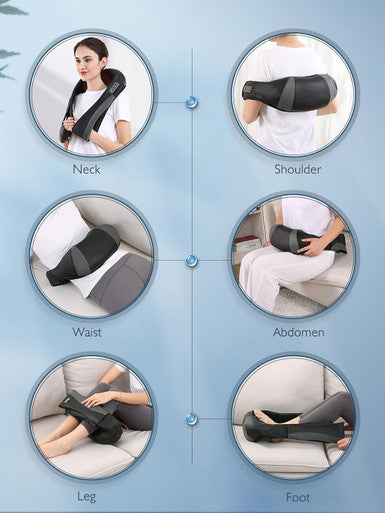 Back Neck Shoulder Massager With Heat, Shiatsu Electric Deep Tissue 3D Kneading Massagers For Relief On Waist, Leg, Calf, Foot Full Body Muscles, For Men Women Mom Dad (Black)