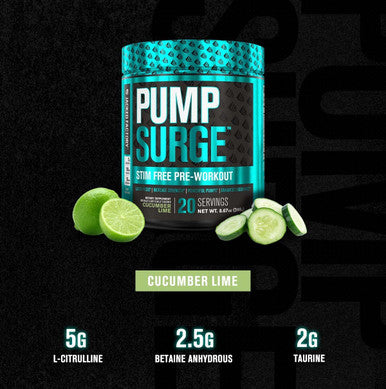 Nitrosurge PreWorkout Pumpsurge CaffeineFree PreWorkout Morning Night Bundle for Increased Focus Stamina Endless Energy Powerful Pumps Cherry Limeade Cucumber Lime Flavor