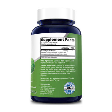 Omega 3 - Algae Oil 1400mg 150 Vegetarian Powder Capsules (Non-GMO & )