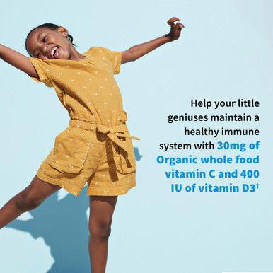 Garden of Life Dr. Formulated Probiotics Organic Kids+ Plus Vitamin C & D Strawberry Banana Gluten Dairy & Soy Free Immune & Digestive Health Supplement No Added Sugar 30 Chewables (Shelf Stable)