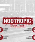 5% Nutrition Rich Piana Mentality Nootropic Blend | Brain Booster Supplement for Performance, Memory, Mental Clarity | Ginseng, Ginkgo, L-Theanine, Choline, Huperzine, 60 Capsules (30 Day Supply)