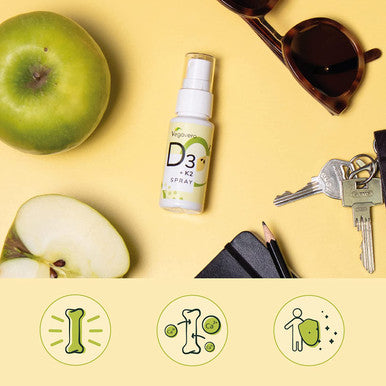 Vitamin D3 K2 Spray VegaveroÃƒâ€šÃ‚Â® | Vegan & Without Sugar | 25ml (4 Month Supply) | Natural Apple Flavour | 800 IU (20mcg) D3 + 75 mcg K2 (MK7)