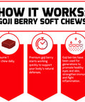 Force Factor Goji Berry Soft Chews Superfood Antioxidants Supplement to Support Healthy Eyes and Skin, Immune Health, and Inflammation, Non-GMO, Gluten-Free, & Vegan, Goji Berry Flavor, 30 Soft Chews