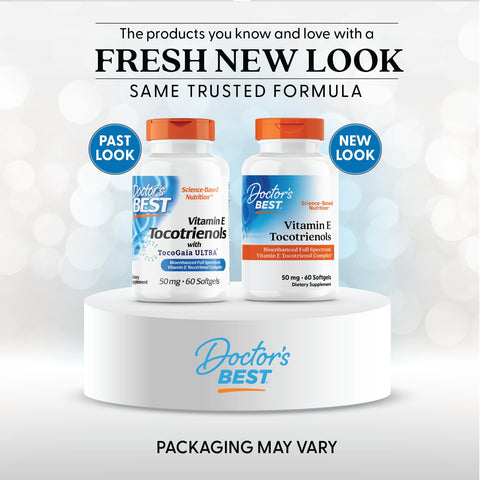 Doctor'S Best Vitamin E Tocotrienols Contains Tocogaia Ultra Bioenhanced Full Spectrum Vitamin E Complex 60 Count
