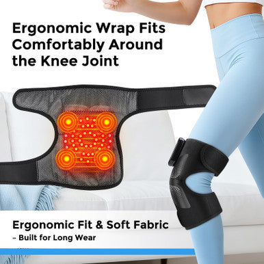 Democe Cordless Red Light Therapy For Knee Knee Massager With Heat Heated Knee Brace Knee Massger For Pain Relief Upgrade 4 Massage Area Knee Brace 660Nm & 850Nm Red Light For Knee Elbow Shoulder