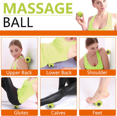 Massage Roller Ball, Deep Tissue Massager For Myofascial Release, Mobility Ball For Exercise And Workout Recovery, Alleviating Neck, Back, Legs, Foot Or Muscle Tension - Green, 8Cm / 3.15In