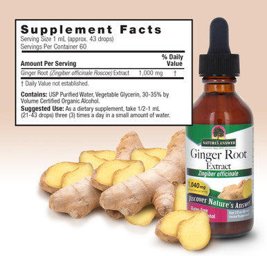 Nature'S Answer Ginger Root Extract Supplement with Organic Alcohol 2-Fluid Ounces | Supports Digestion
