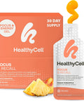 Healthycell Focus & Recall Daily Liquid Brain Supplement For Focus & Memory - Nootropics Supplement For Concentration & Alertness With L-Theanine Omega-3 & Taurine - 30 Gel Packs